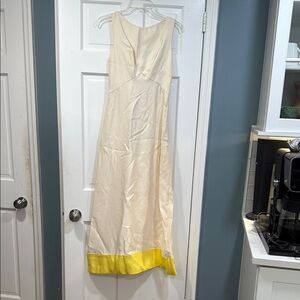 Vintage Cream Maxi Dress with Bow Detail